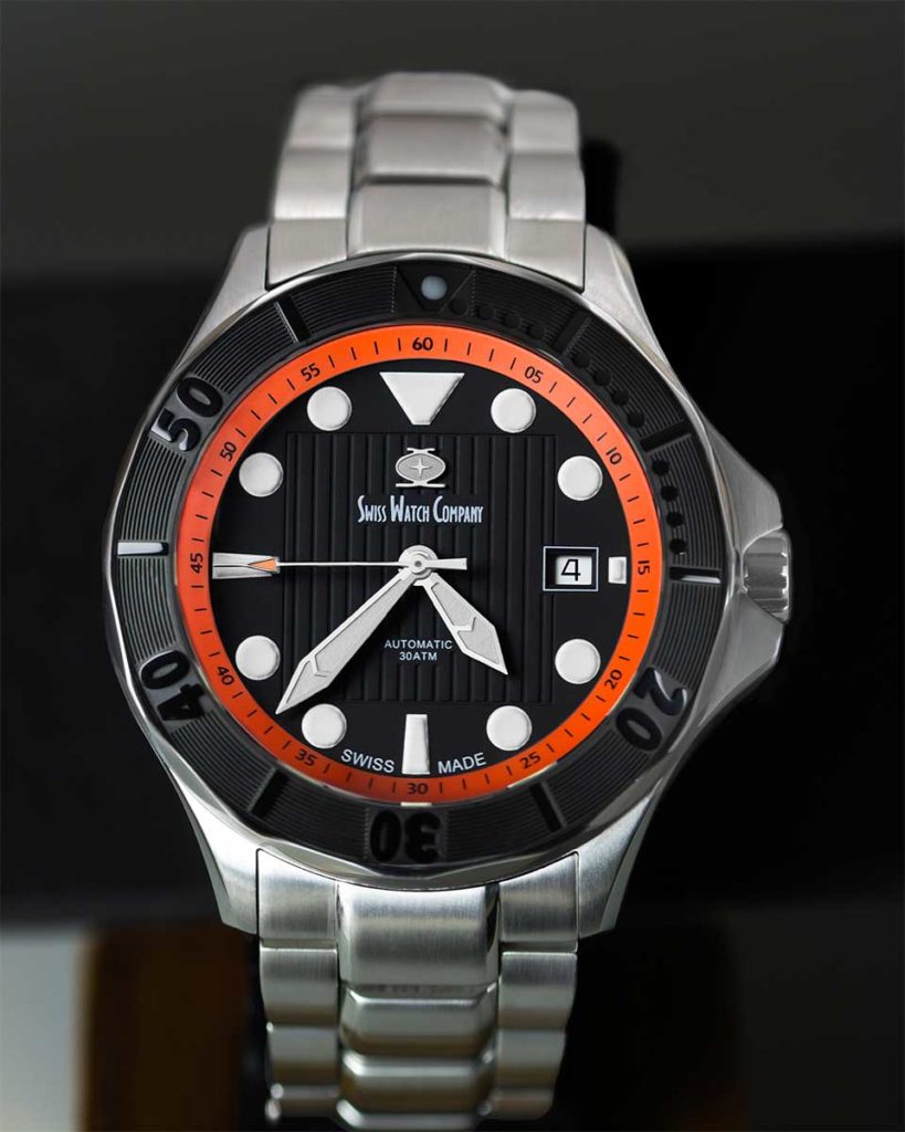 Swiss Watch Company black orange Diver