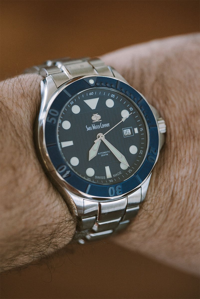 Swiss Watch Company blue Diver