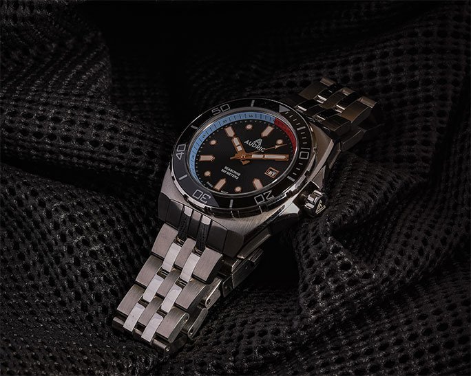 AUDRIC SeaBorne 500 M -  Black Dial - Swiss Made Automatic Dive Watch
